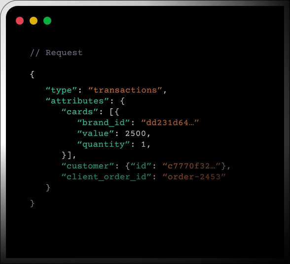 API request example