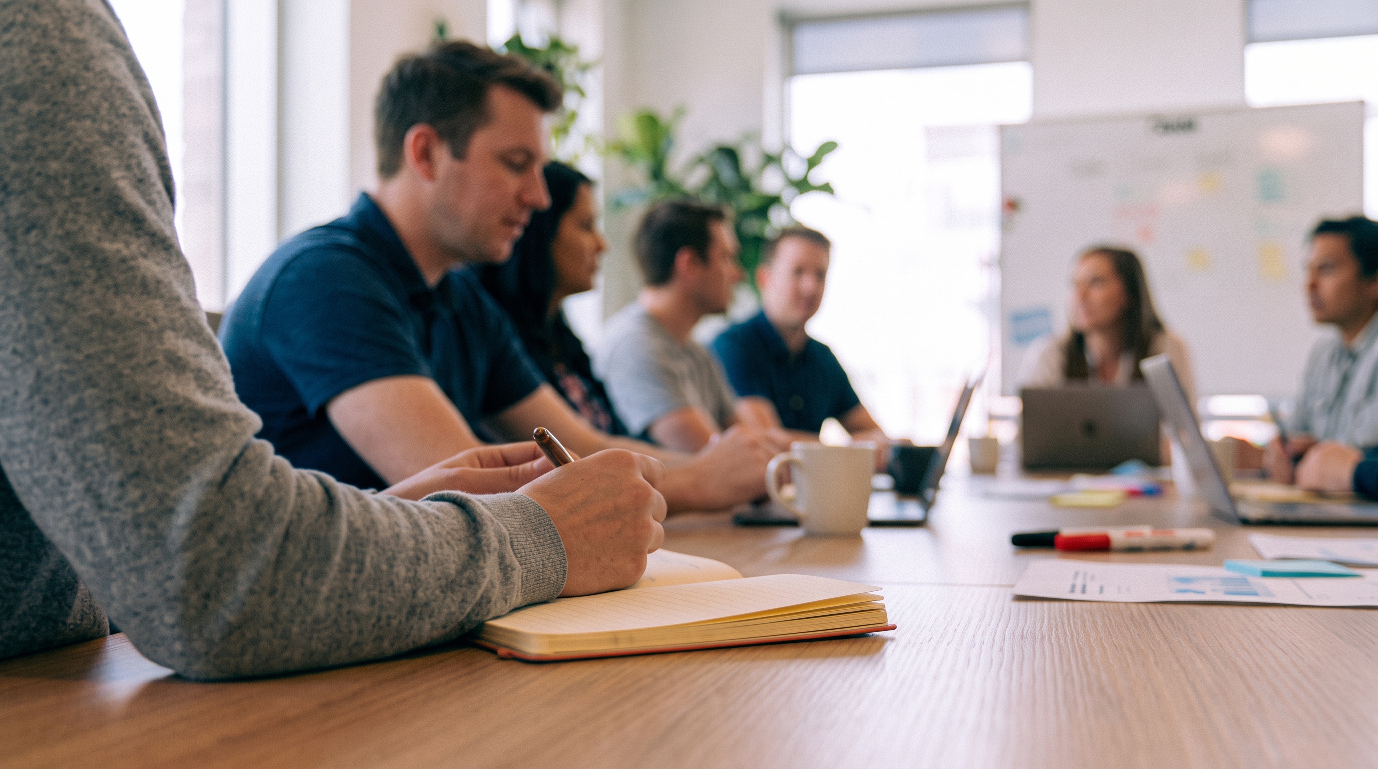 Raise team collaborating around a conference table